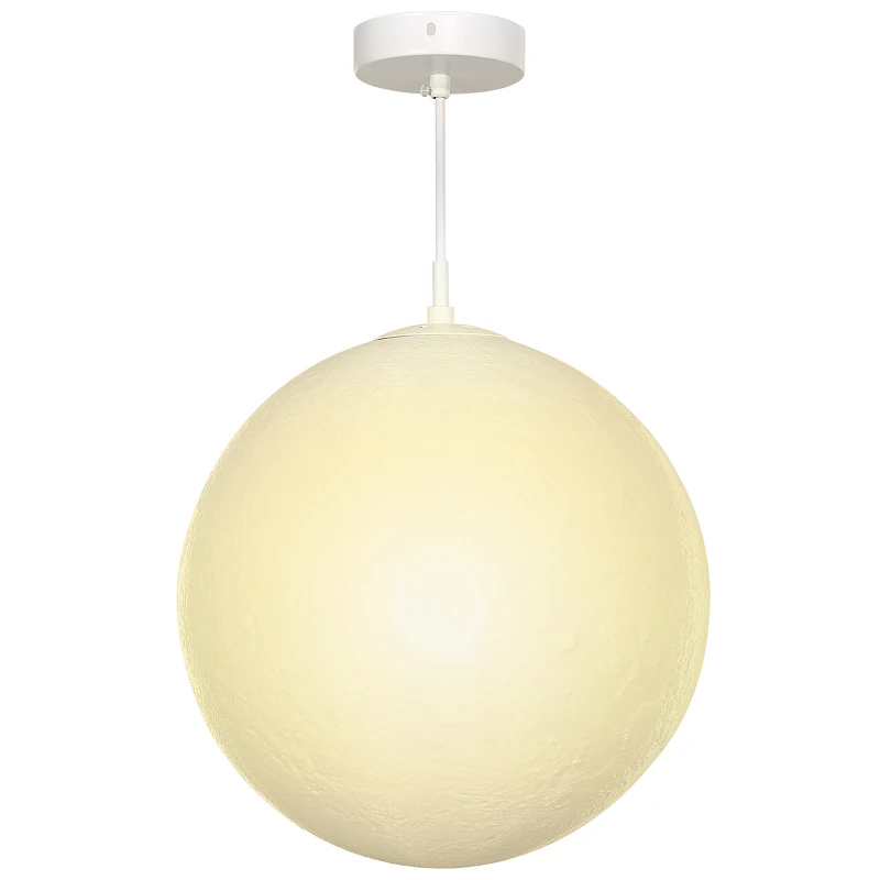 Lampa Księżycowa HOMCOM, Druk 3D, Sterowanie przez Aplikację, Kompatybilność z Muzyką, Różne Tryby Światła, Biały