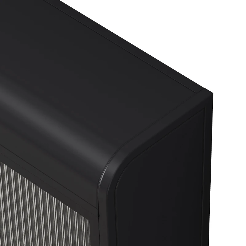 Armoire murale à 3 portes en verre avec design voûté,espace de rangement polyvalent,  pour cuisine, salon et salle de bain, 90×20×70 cm, Noir