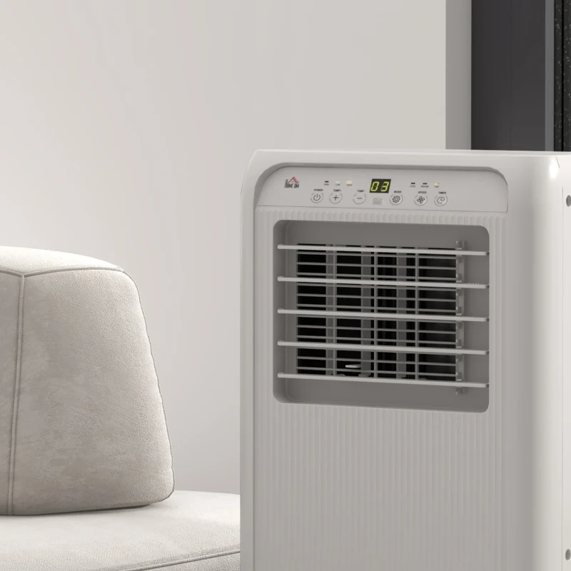 HOMCOM 7,000 BTU Mobile Air Conditioner for Room up to 26m², with Dehumidifier, 24H Timer, Wheels, Window Mount Kit