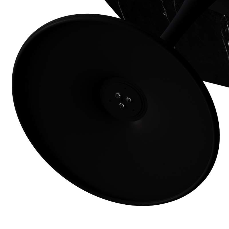 Mesa Moderna de Centro Octogonal con Tablero de MDF en Efecto Mármol y Base Metálica, 80x74x73 cm, Negro