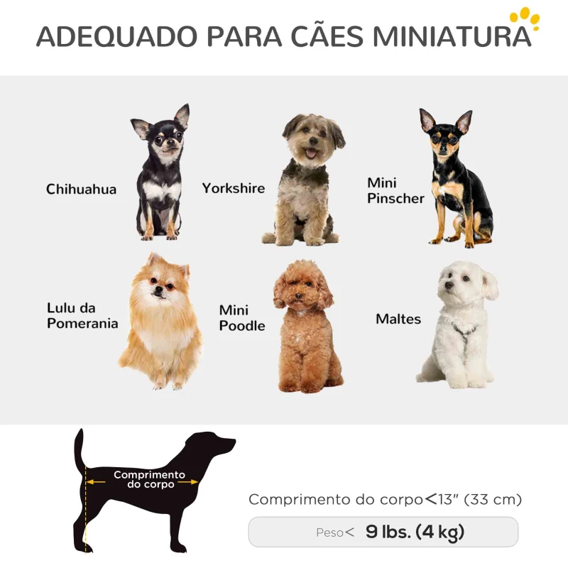 PawHut Carrinho para Cães Dobrável Carrinho para Cães Miniatura com Barra de Empurre Ajustável Desenho Aberto 53x45x28 cm Azul Escuro