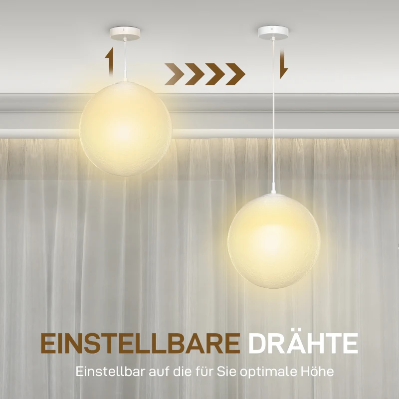 Lampa Księżycowa HOMCOM, Druk 3D, Sterowanie przez Aplikację, Kompatybilność z Muzyką, Różne Tryby Światła, Biały