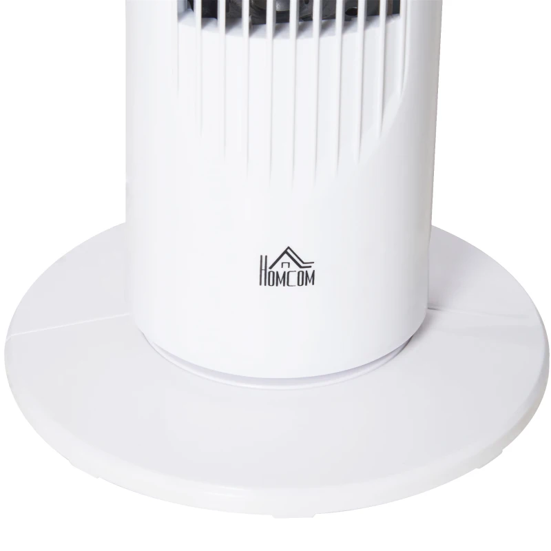 HOMCOM 30'' Freestanding Tower Fan, 3 Speed 3 Mode, 10h Timer, 70 Degree Oscillation, LED Light, 5M Remote Controller, White