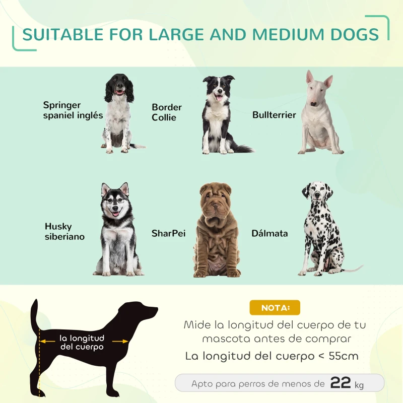 PawHut Cama Elevada para Perros 110x75x20 cm con Marco de Acero para Interior Exterior Negro