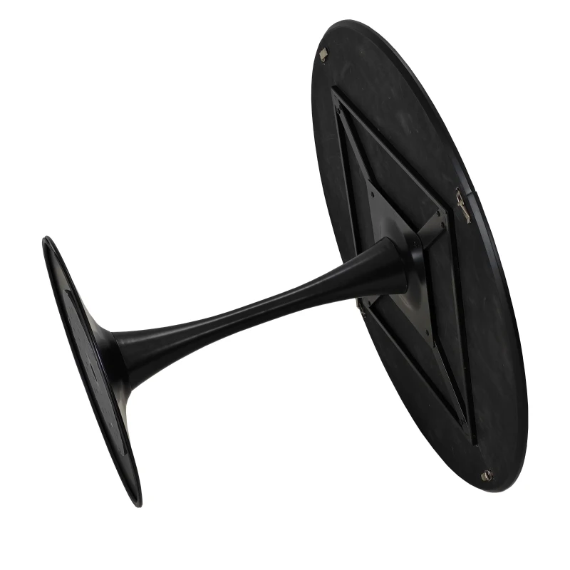 Table à manger ronde moderne, quatre plateaux en patchwork, base en métal, 120×120×75 cm, Noir