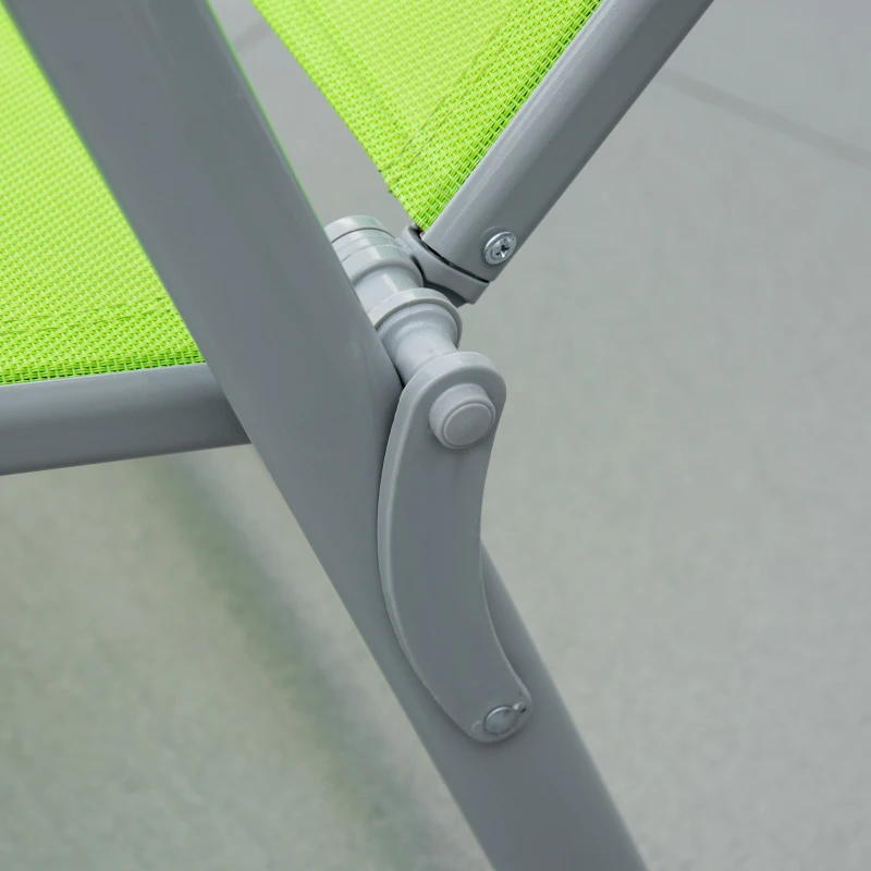 Outsunny Folding Sun Lounger, Outdoor Chaise Lounge Recliner with Pillow and 7 Adjustable Backrest for Lawn, Garden