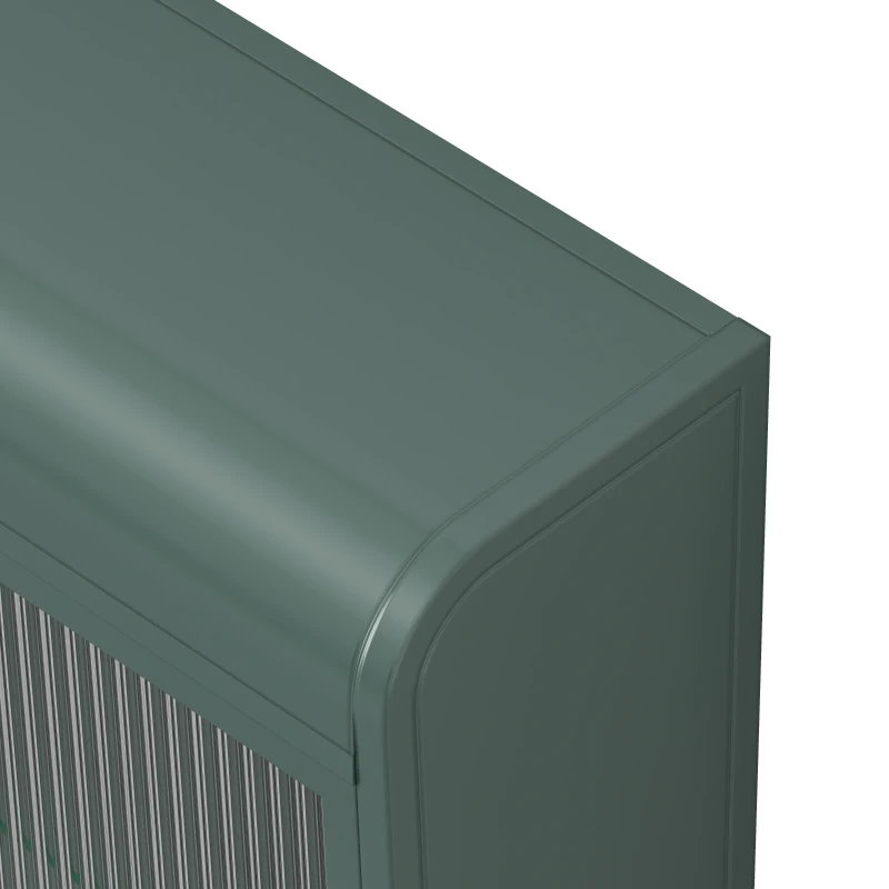 Dulap de Perete cu 3 Uși din Sticlă cu Design Curbat, Spațiu de Depozitare Versatil, pentru Living și Baie, 90x20x70 cm, Verde închis