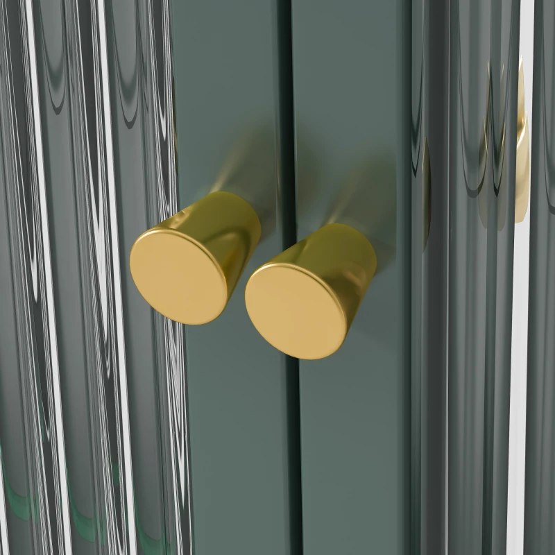 Armoire murale à 3 portes en verre avec design voûté,espace de rangement polyvalent,  pour cuisine, salon et salle de bain, 90×20×70 cm,Vert foncé