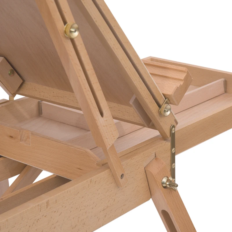 Caballete Soporte Tripode Madera Haya Maleta Plegable Pintor Paleta Incluida