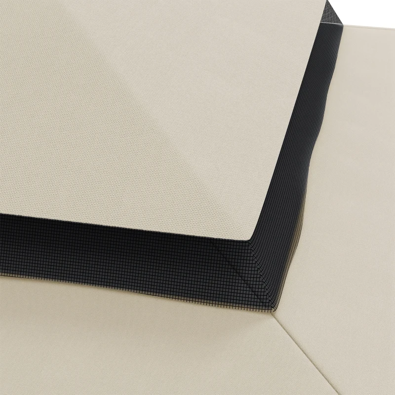 Outsunny Tettuccio di Ricambio per Gazebo da Giardino 3x4m con Tetto a 2 Livelli in Poliestere Beige