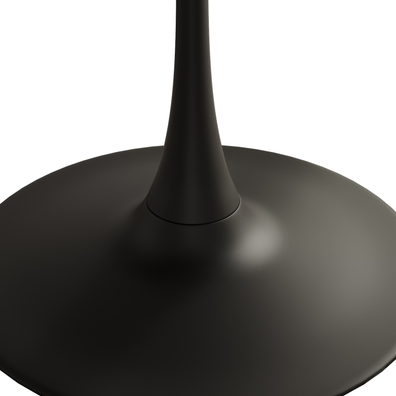 Table à manger ronde moderne, quatre plateaux en patchwork, base en métal, 120×120×75 cm, Noir