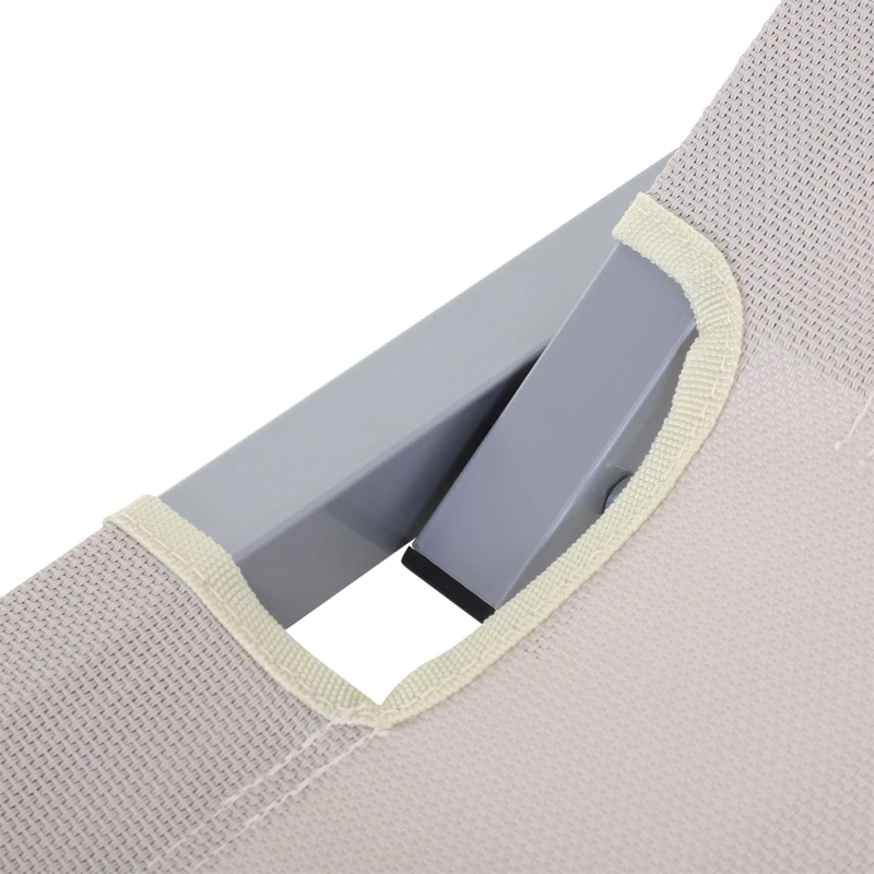 Outsunny Sonnenliege Strandliege 5-Stufige Alu Gartenliege Relaxliege Texteline Beige 163 x 58,5 x 91 cm