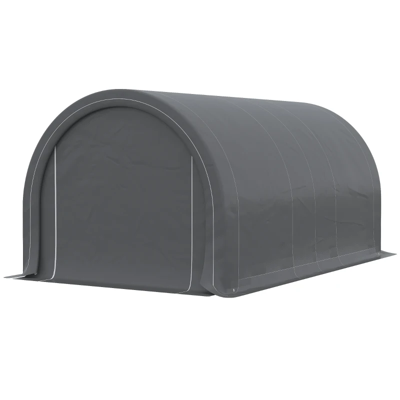 Outsunny Tenda Garagem 5x3 m Tenda para Carro Anti-UV com Tecido de PE Desmontável e Estrutura de Aço Galvanizado Cinza