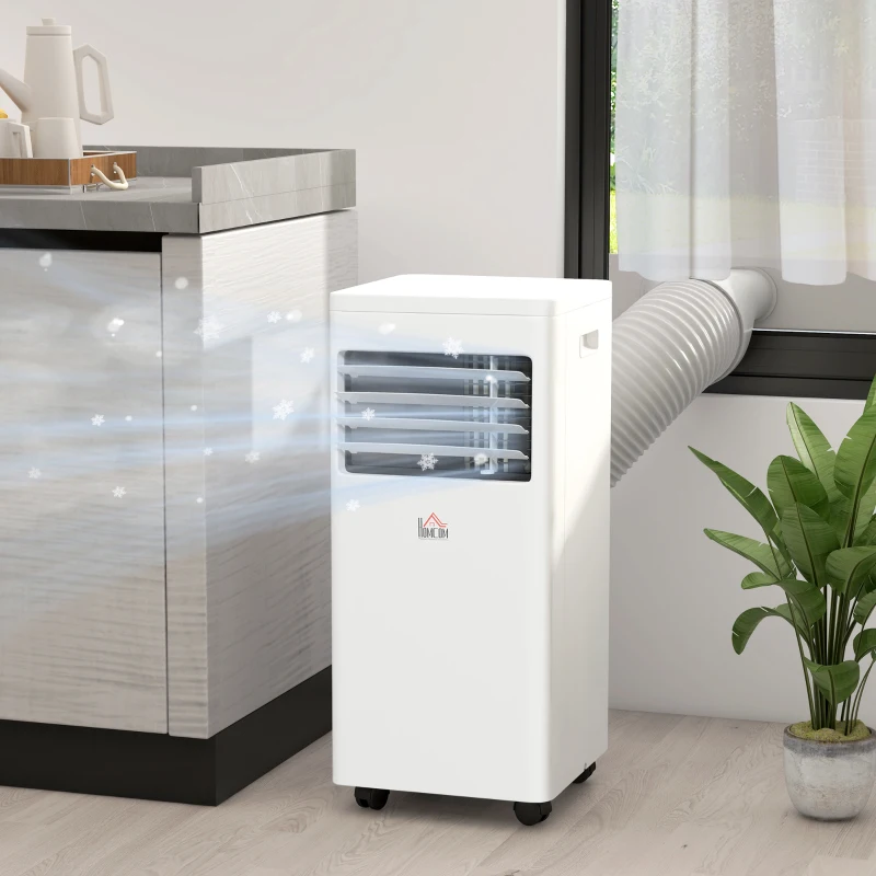 HOMCOM 7000 BTU Air Conditioning Unit, 3-in-1 Portable Air Conditioner, Dehumidifier, Cooling Fan with 2 Speeds, 24H Timer, Remote Control, Digital Display, Window Venting Kit, 26m²