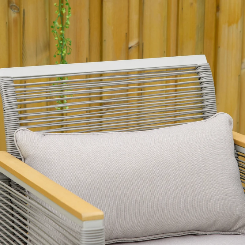 Outsunny 4 Pieces Rattan Garden Furniture Set - Grey