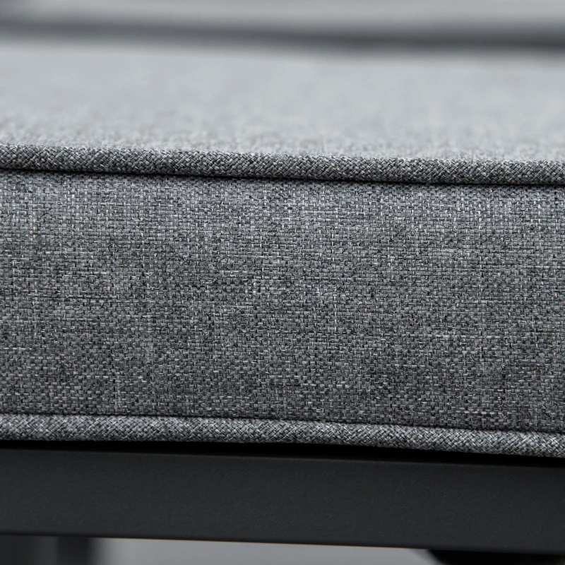 Outsunny Nine-Piece Aluminium Garden Set, with Glass-Top Table - Grey