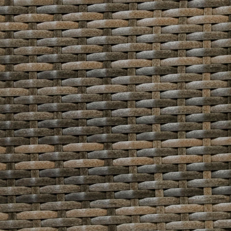 Outsunny 8 Pieces Outdoor PE Rattan Sofa Set with Cushions, Patio Garden Furniture Sets with Glass Top Coffee Table, Storage Corner Table, Mixed Brown