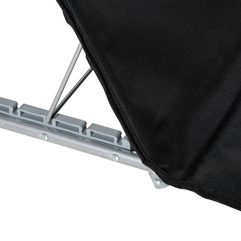 Outsunny Strandliege Sonnenliege Gartenliege, klappbar, verstellbare Rücklehne, Seitentasche, 48 cm x 134 cm x 33-43 cm, Schwarz