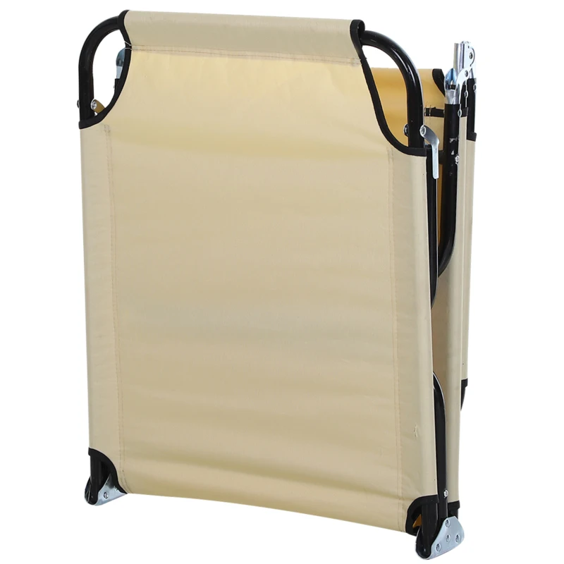 Outsunny Sonnenliege, 5-fach verstellbare Rückenlehne, schnelltrocknend, Metallrahmen, 190 x 56 x 28 cm, Creme