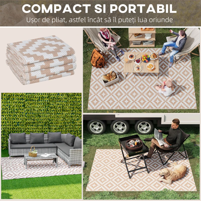 Outsunny Covor Exterior Reversibil 182×274 cm