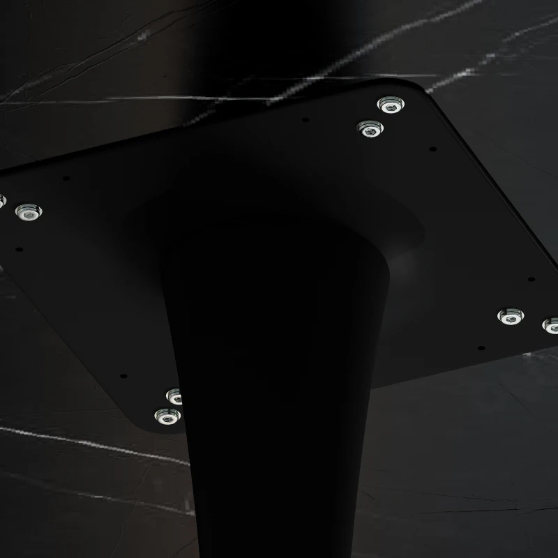 Mesa Moderna de Centro Octogonal con Tablero de MDF en Efecto Mármol y Base Metálica, 80x74x73 cm, Negro
