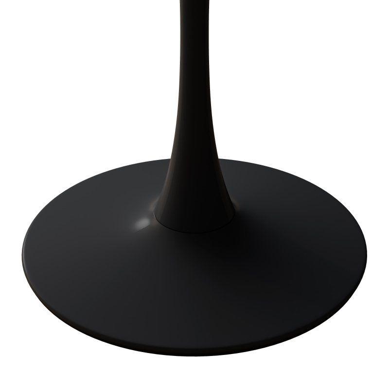 Mesa Moderna de Centro Octogonal con Tablero de MDF en Efecto Mármol y Base Metálica, 80x74x73 cm, Negro