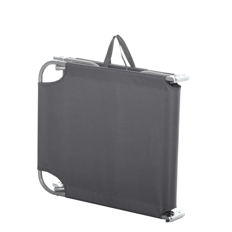 Outsunny Sonnenliege, klappbar, verstellbare Rückenlehne, rostfreier Metallrahmen, 187 x 55 x 24, Grau