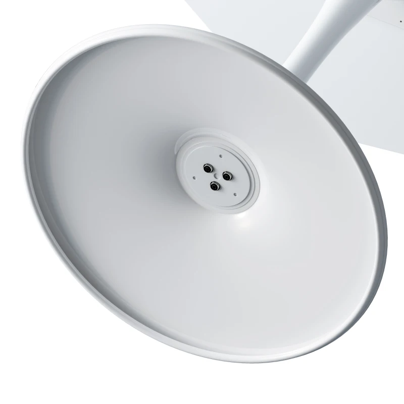 Tavolino da caffè ottagonale moderno, piano in MDF con base in metallo, 80×74×73 cm, per soggiorno e cucina, Bianco