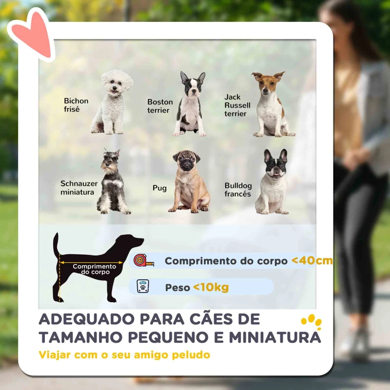 PawHut Carrinho para Cães Dobrável com Correia de Segurança Almofada Lavável e Janelas 80x48,5x106 cm Cáqui