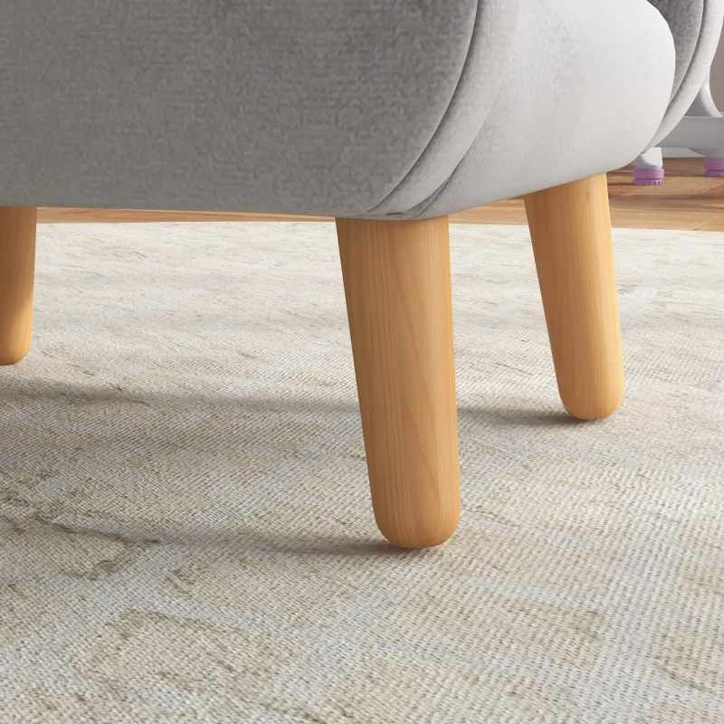 ZONEKIZ Poltrona per Bambini fino a 3 Anni con Braccioli a Nuvola in Tessuto, 46x51x55cm, Grigio