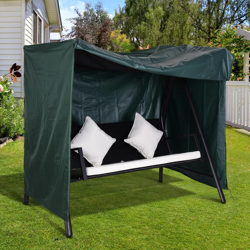 Outsunny 205 x 124cm Three-Seater Swing Chair Protective Cover Deep Green