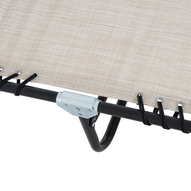 Outsunny Lettino Prendisole in Acciaio e Tessuto Traspirante con Schienale Reclinabile, 197x58x30 cm