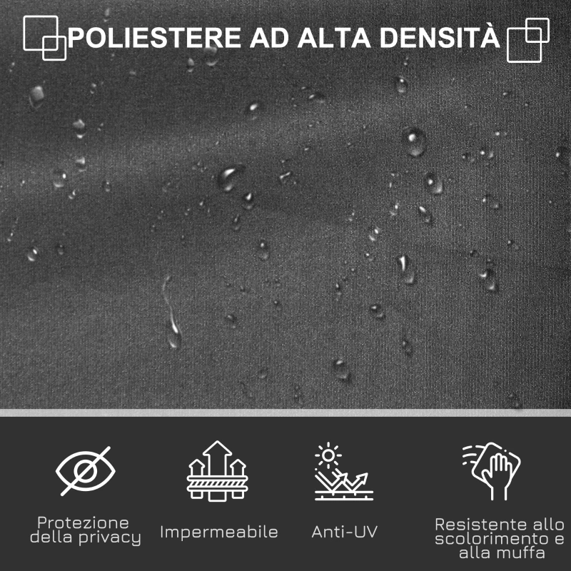 Outsunny Frangivista da Giardino Estensibile 3x1.8m, Poliestere Anti UV e Alluminio, Grigio