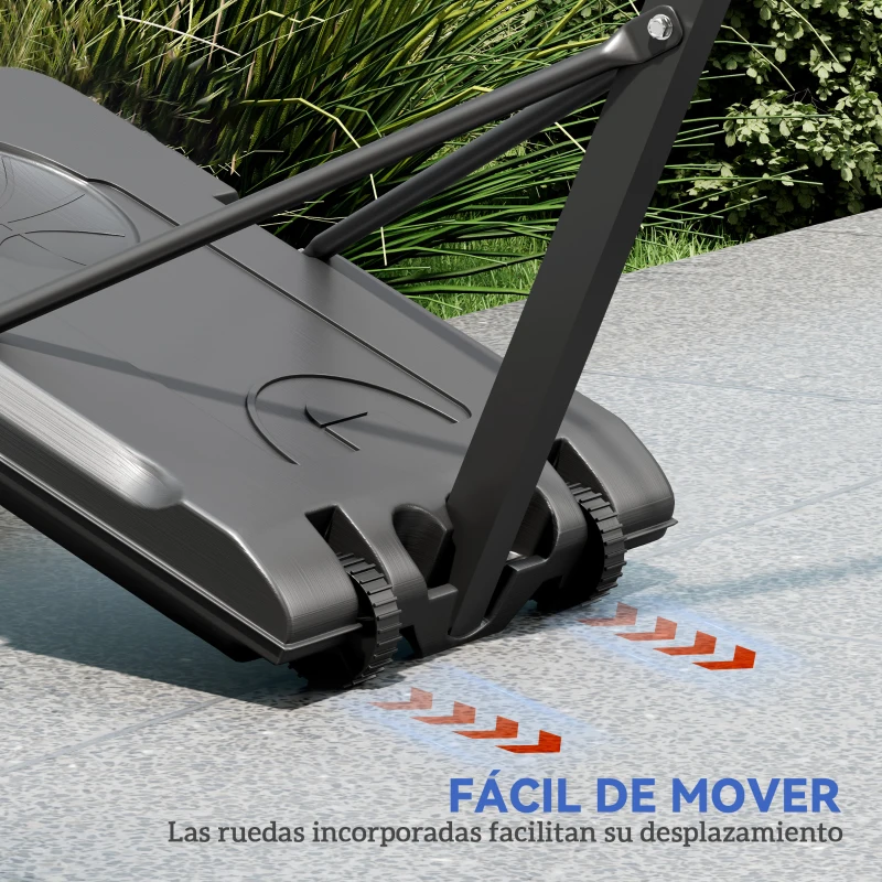 SPORTNOW Canasta de Baloncesto Ajustable de 146-236 cm con Ruedas y Base Rellenable con Agua o Arena Tablero Irrompible Negro