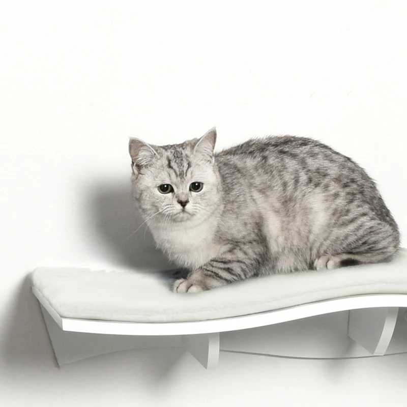 PwaHut Kletterwand Katzen Katzen Kletterwand Katzenbett Wand Katzenregal, Wand Katzenmöbel bis zu 4,5 kg, Weiß