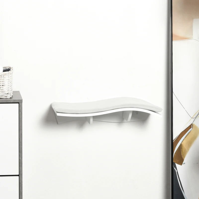 PwaHut Kletterwand Katzen Katzen Kletterwand Katzenbett Wand Katzenregal, Wand Katzenmöbel bis zu 4,5 kg, Weiß