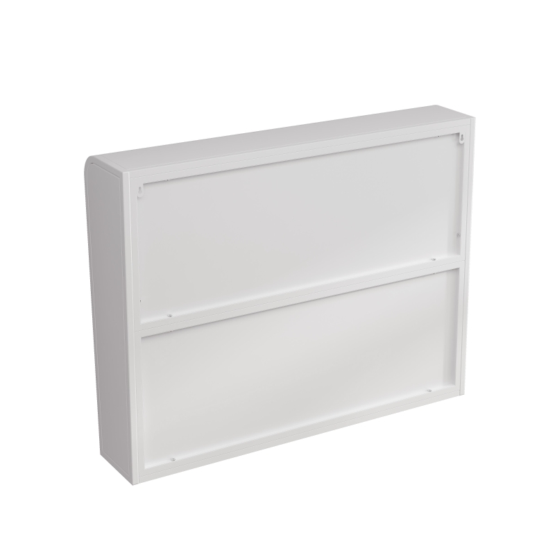 3-türiger Wandmontierter Glasschrank mit Gewölbtem Design, Vielseitiger Stauraum, 90×20×70 cm, Weiß