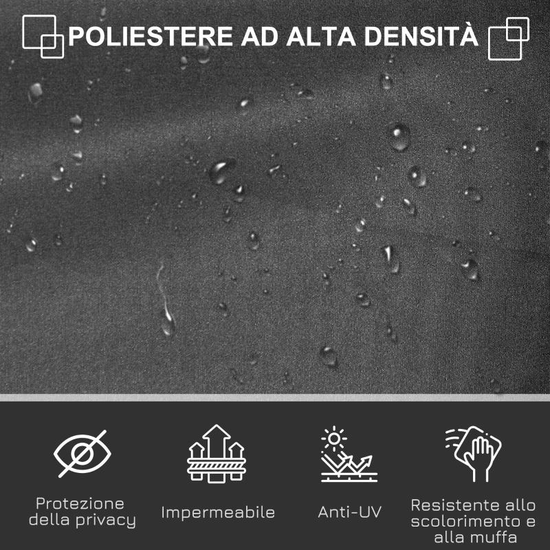 Outsunny Frangivista da Giardino Estensibile fino 3 m e Alto 1.6 m, Poliestere Anti UV e Alluminio, Grigio
