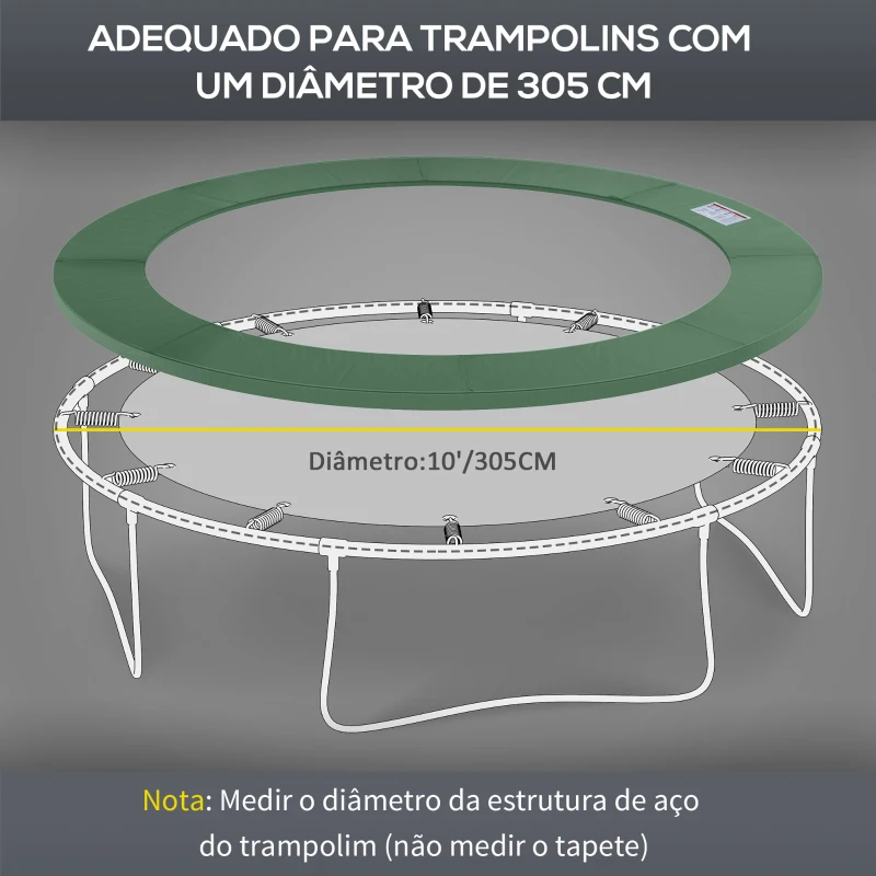 HOMCOM Cobertura de Proteção Ø305 de Borda de Trampolim Espuma de Proteção para Trampolim para Exterior Verde