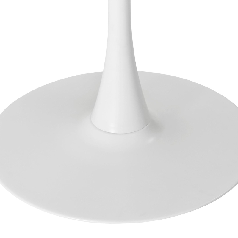 Runder Esstisch 120cm Moderner mit Metallbasis und Patchwork-Tischplatten Weiß