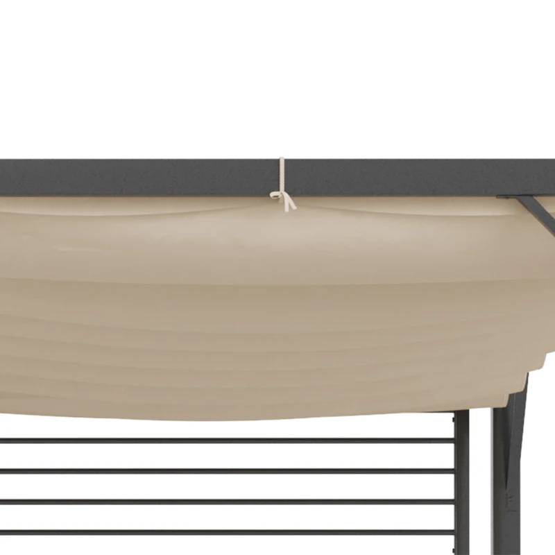 Outsunny Pavillon, Pergola mit einstellbarem Stoffdach, Partyzelt, Überdachung, Polyester, Beige, 300 x 280 x 238 cm