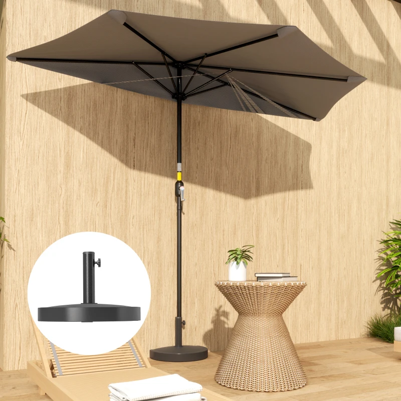 Outsunny Base de parasol 9 kg en résine pour mât de 34, 38, 48 mm, support de parasol, 49 x 31 x 33 cm, noir