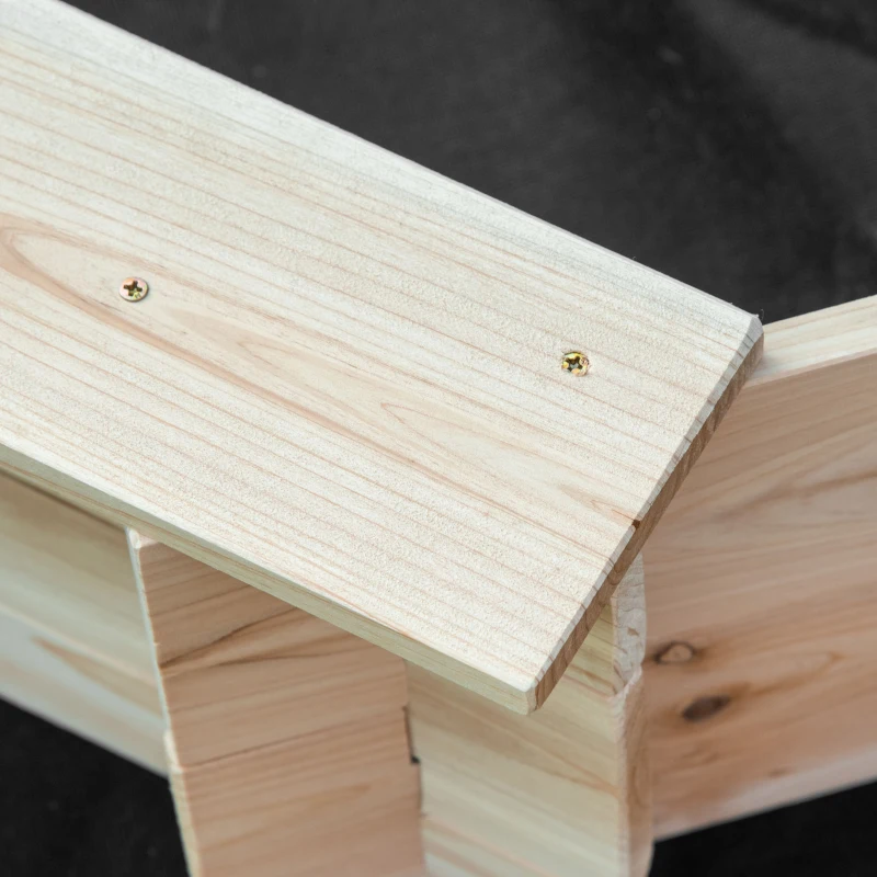 Outsunny Sabbiera per Bambini con Sedili e Copertura, Età 3-8 Anni, 139.5x139.5x21.5cm, Colore Legno