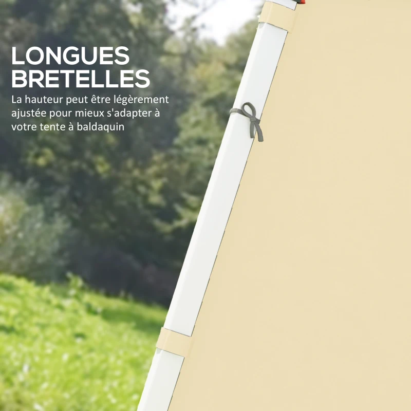 Outsunny Parois latérales de Rechange Barnum panneaux latérals pour tonnelle 3 x 3 ou 3 x 6 m 2 pièces beige