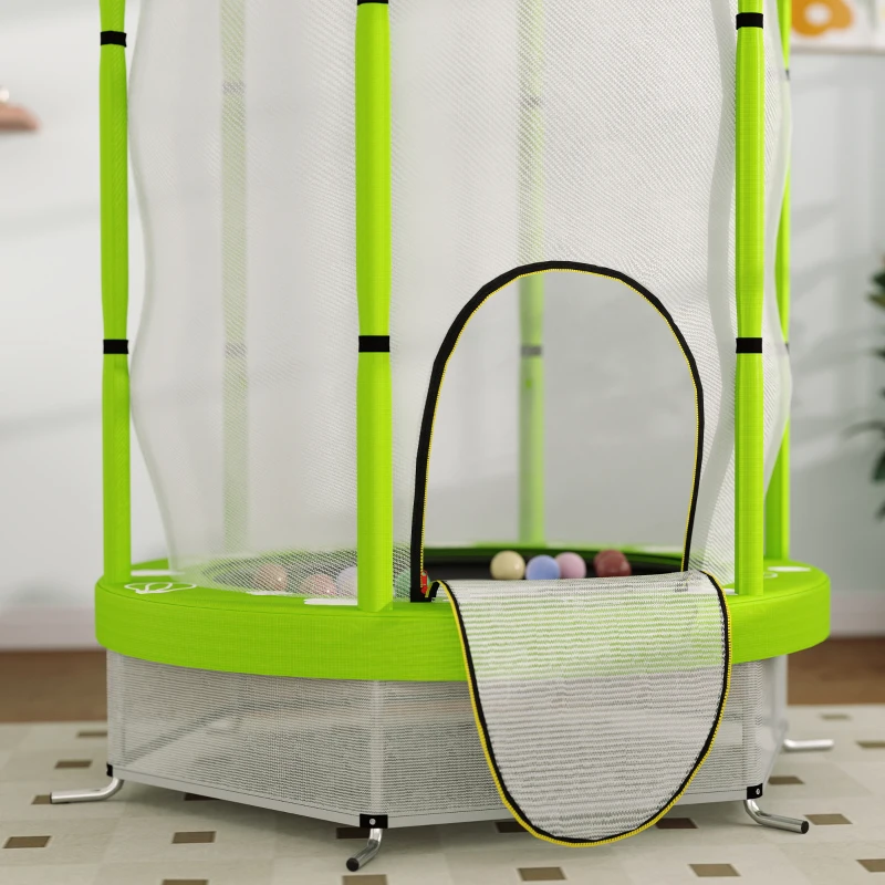AIYAPLAY Trampoline Enfant avec Filet de Sécurité, pour l'Intérieur et l'Extérieur, 3-6 Ans, Vert
