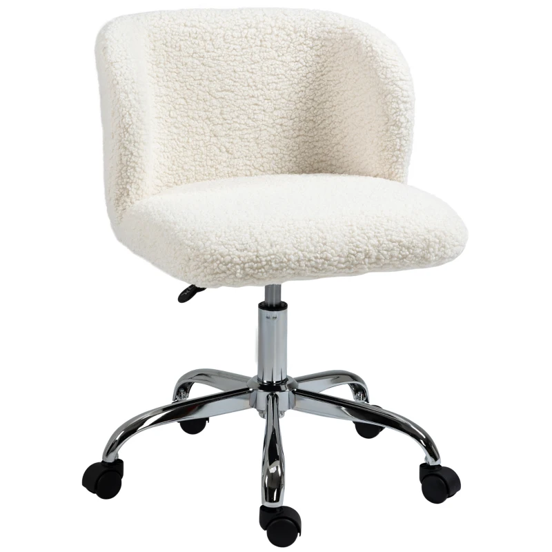 HOMCOM Office Chair with Adjustable Height and Wheels - White