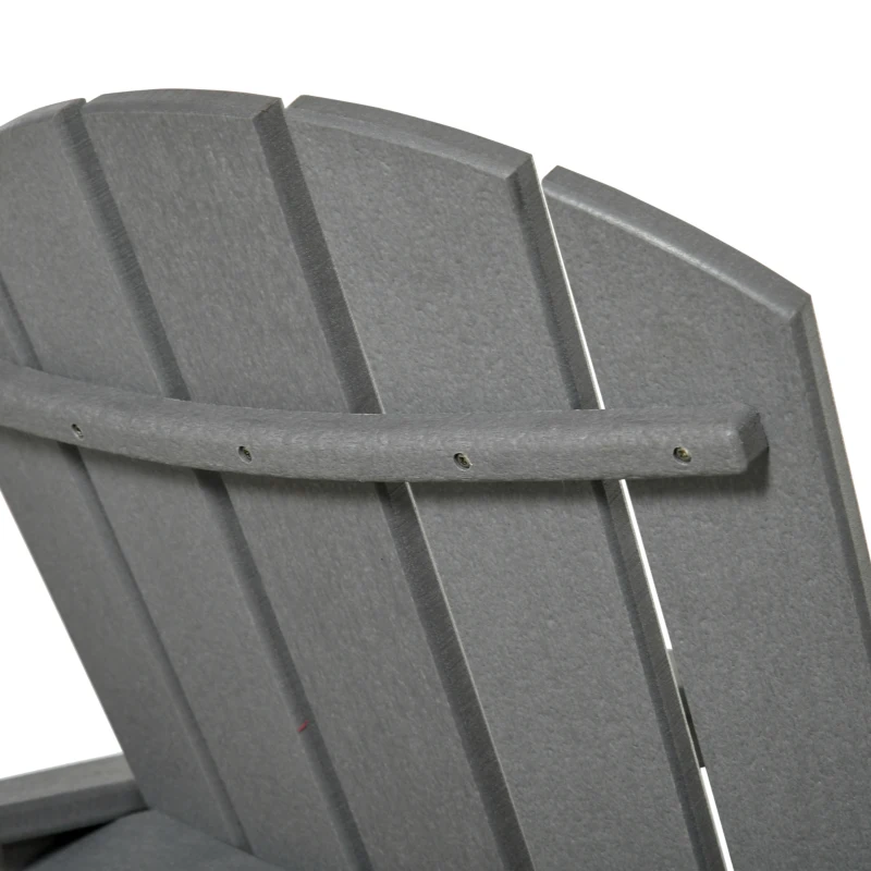 Outsunny Gartenstuhl, ergonomisches Design, wetterfest, HDPE, grau, 75 x 87 x 90 cm