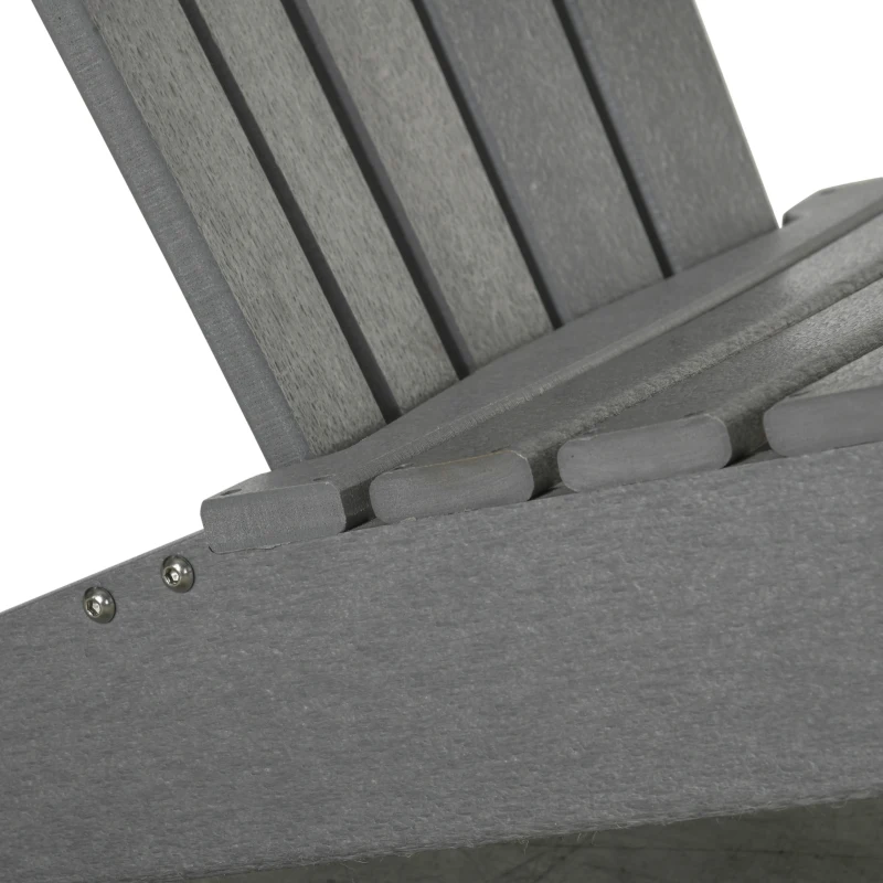 Outsunny Gartenstuhl, ergonomisches Design, wetterfest, HDPE, grau, 75 x 87 x 90 cm