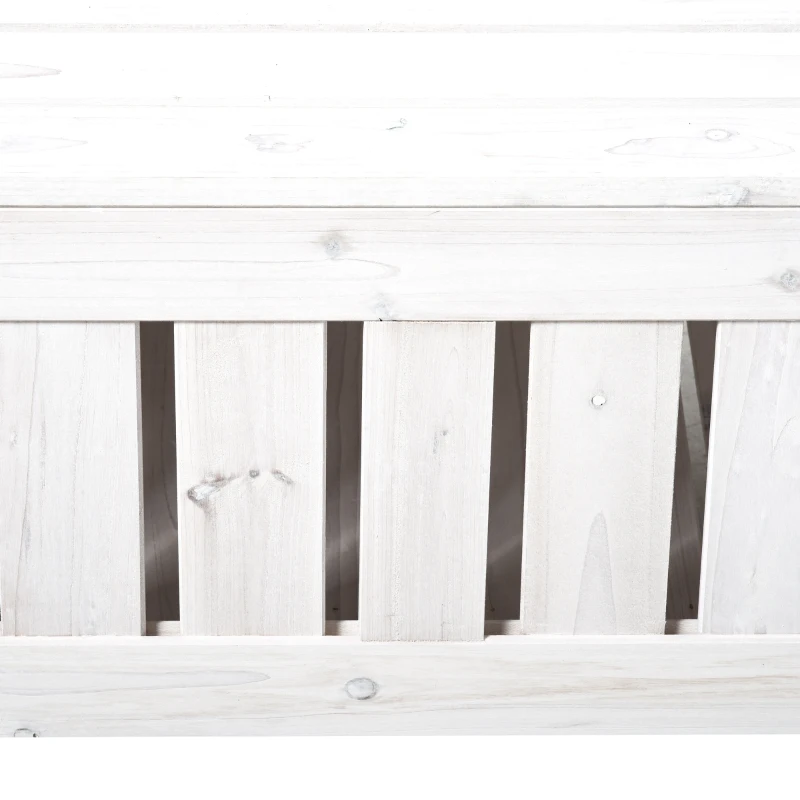 Outsunny Sitzbank mit Stauraum 2-Sitzer Gartentruhe Truhenbank Kissentruhe Aufbewahrung Weiß 115 x 61 x 85 cm