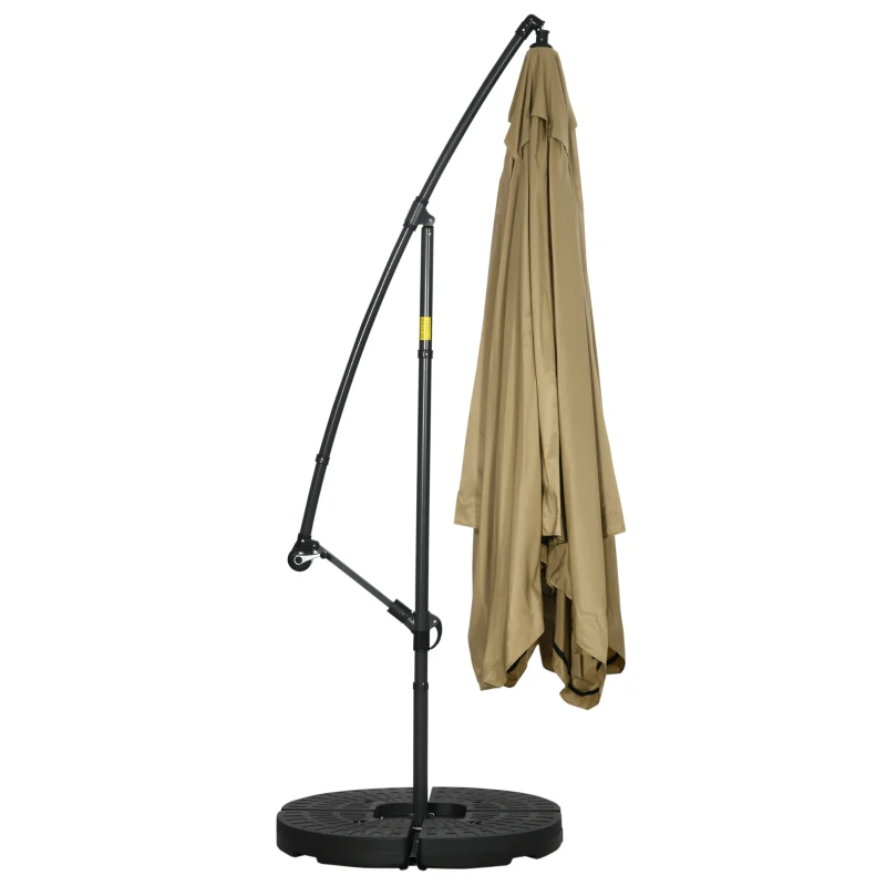 Outsunny Ampelschirm mit Moskitonetz, Inkl. Handkurbel, Lüftungsöffnung, 295 cm x 295 cm x 260 cm, Weiß + Schwarz